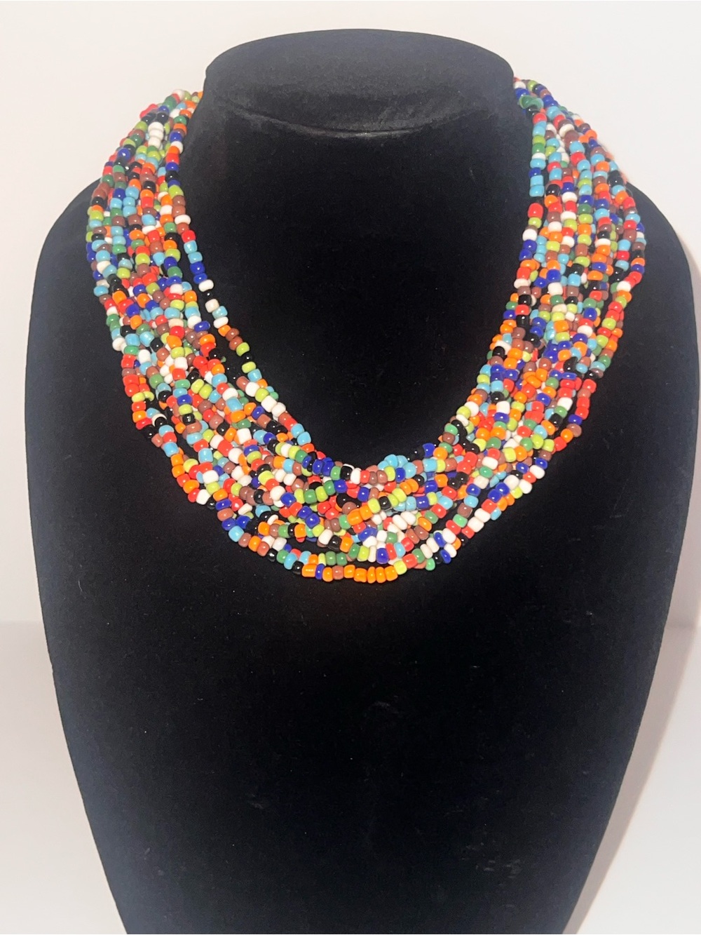 Colorful Multistrand Seed Bead Necklace for Women